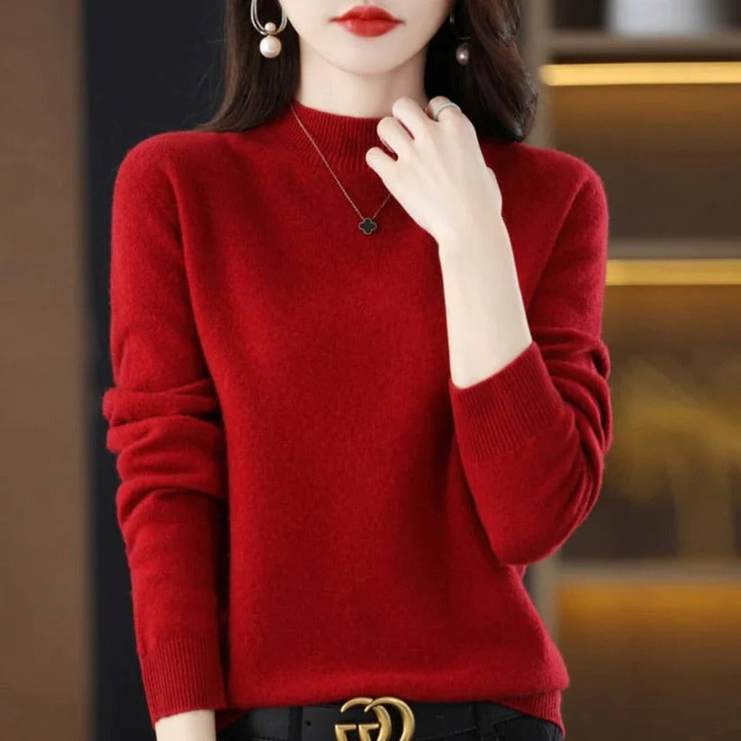 Luxurious Women's Cashmere Knit Pullover Sweater - Perfect for Cold Weather Comfort