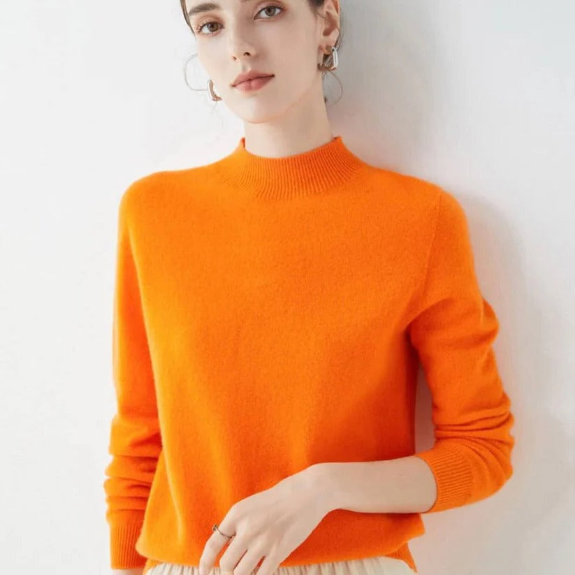 Luxurious Women's Cashmere Knit Pullover Sweater - Perfect for Cold Weather Comfort