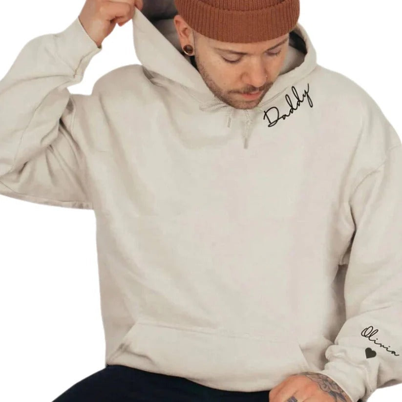 Customizable Pullover Hoodie - Personalized Name on Sleeve | Unique Gift Idea
