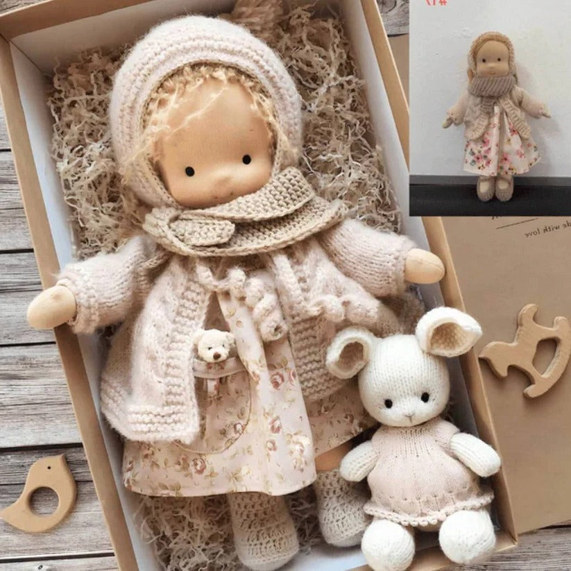 Handmade Waldorf Cotton Doll - Soft, Durable & Eco-Friendly Toy for Imaginative Play