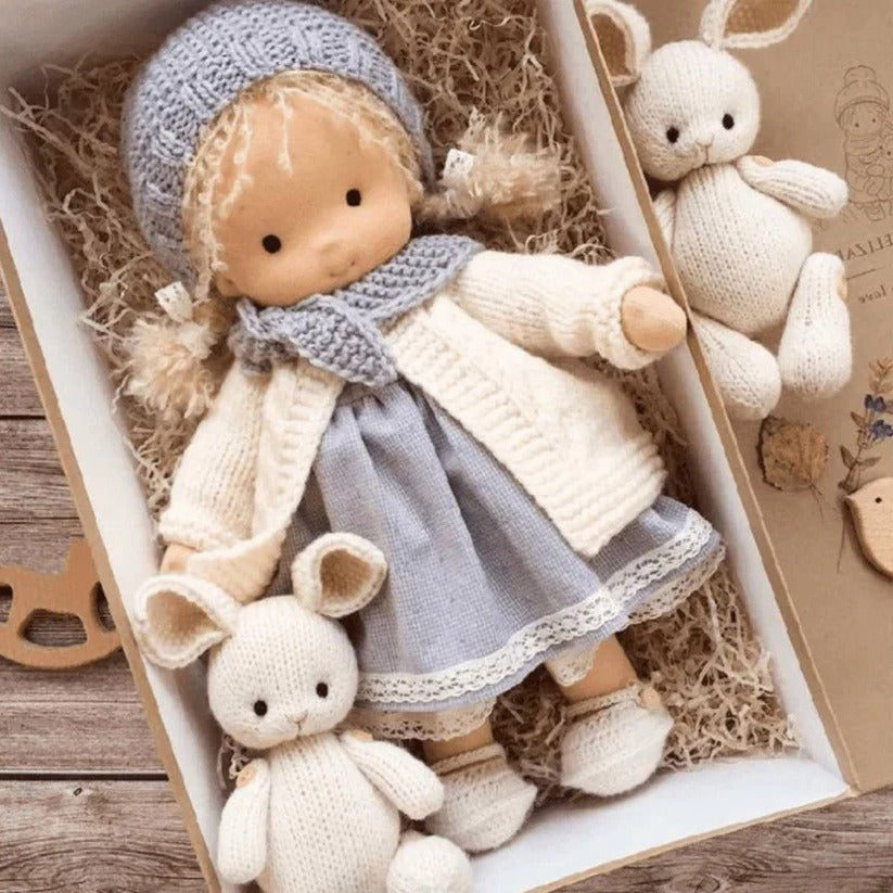 Handmade Waldorf Cotton Doll - Soft, Durable & Eco-Friendly Toy for Imaginative Play