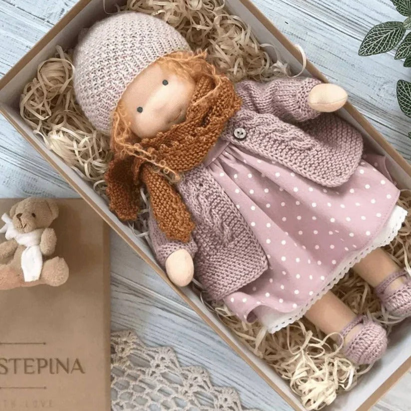 Handmade Waldorf Cotton Doll - Soft, Durable & Eco-Friendly Toy for Imaginative Play