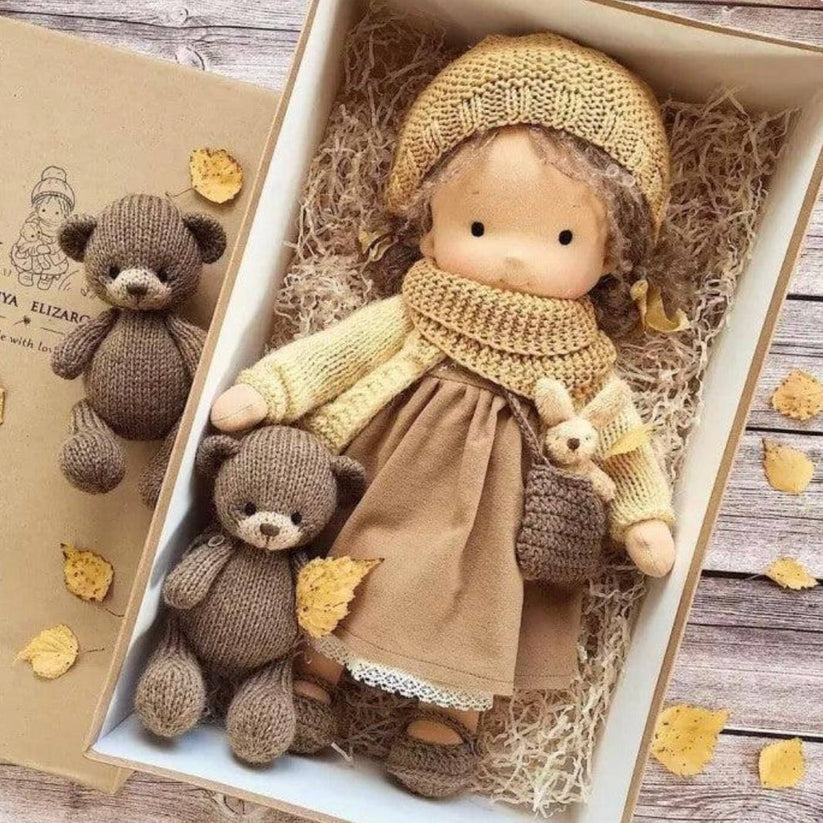 Handmade Waldorf Cotton Doll - Soft, Durable & Eco-Friendly Toy for Imaginative Play