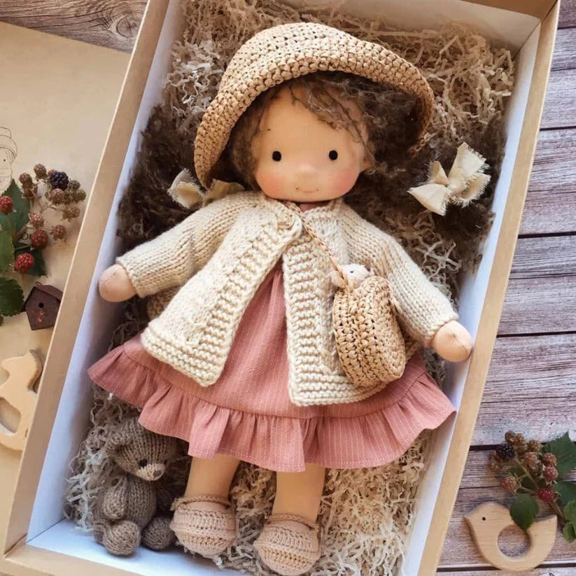 Handmade Waldorf Cotton Doll - Soft, Durable & Eco-Friendly Toy for Imaginative Play