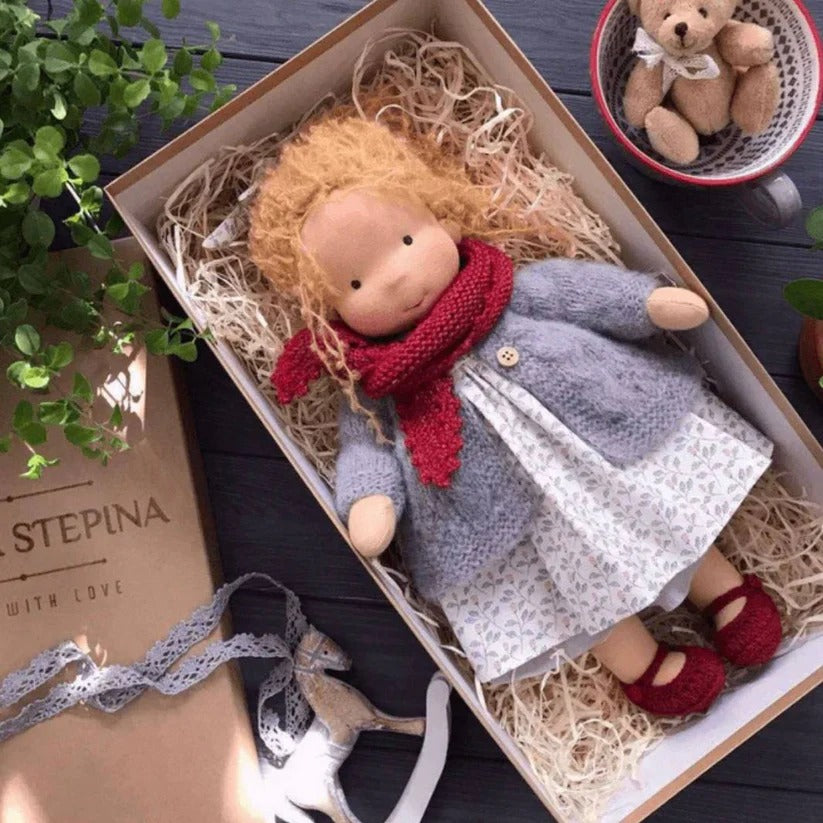 Handmade Waldorf Cotton Doll - Soft, Durable & Eco-Friendly Toy for Imaginative Play