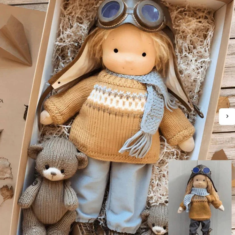 Handmade Waldorf Cotton Doll - Soft, Durable & Eco-Friendly Toy for Imaginative Play
