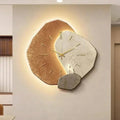 Elegant Natural Wood Wall Clock with Soft LED Lighting - Modern Home Decor Accent