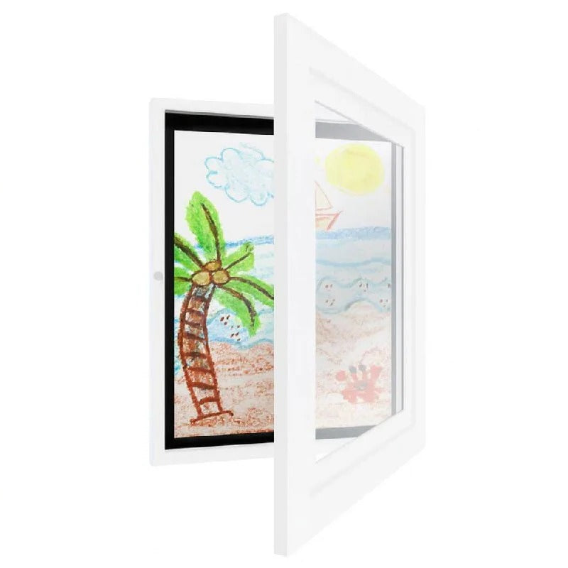 Kids A4 Artwork Display Frame with Storage - Holds Up to 150 Drawings - Perfect for Organizing Children's Art