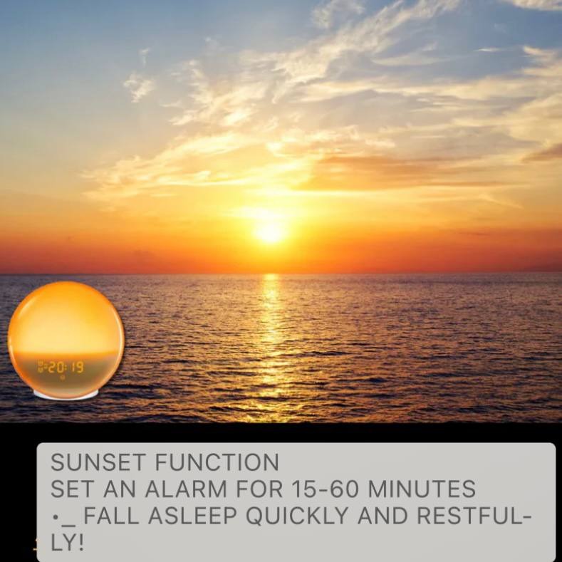 Smart Sunrise & Sunset Simulation Alarm Clock with Bluetooth, FM Radio, and App Control - Wake Up Naturally!