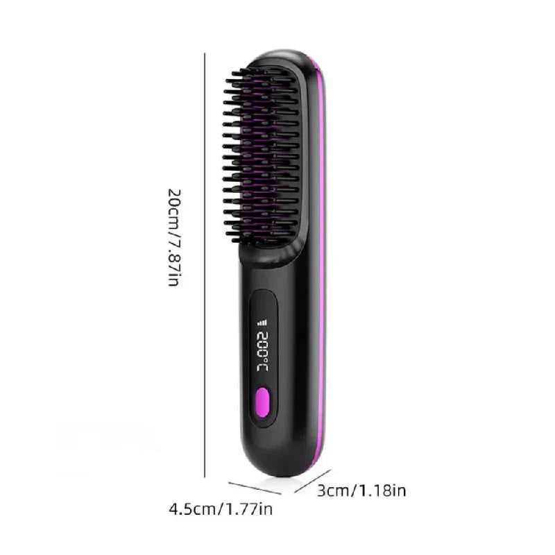 Ceramic Electric Hair Straightening Brush - Anti-Frizz Technology for Quick & Gentle Styling | Perfect for All Hair Types