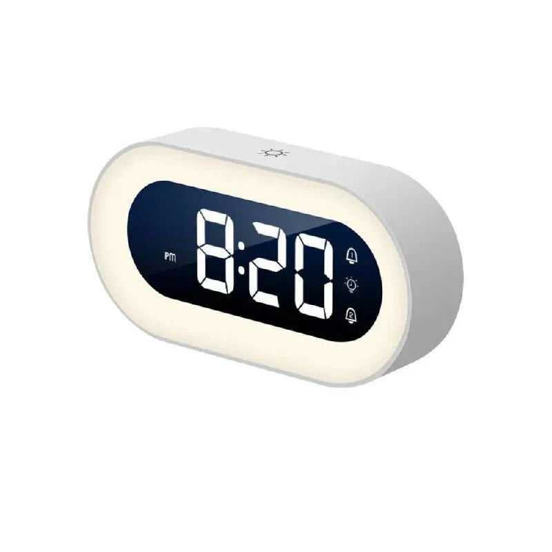 Dimmable LED Bedside Clock with Music Alarm, Adjustable Night Light & Digital Display - Perfect for Bedrooms