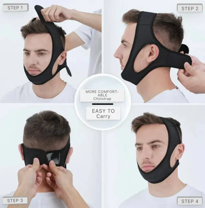 Adjustable Anti-Snoring Chin Strap for Comfortable Sleep - Promotes Quiet, Restful Nights