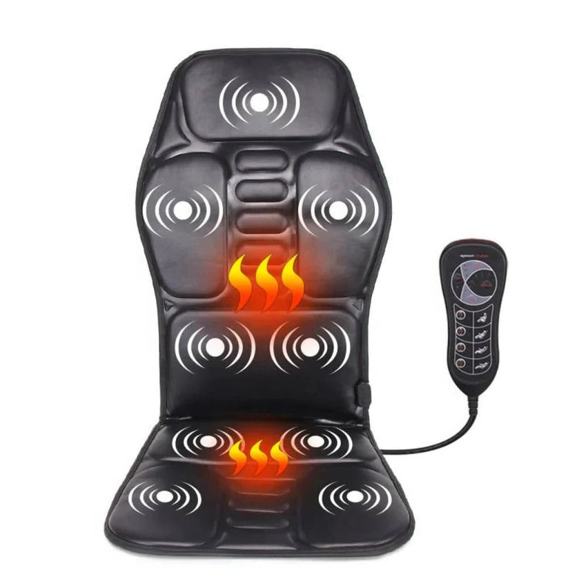 Vibrating Massage Seat Cushion with Heat & Remote Control - Ultimate Back, Neck & Hip Relief