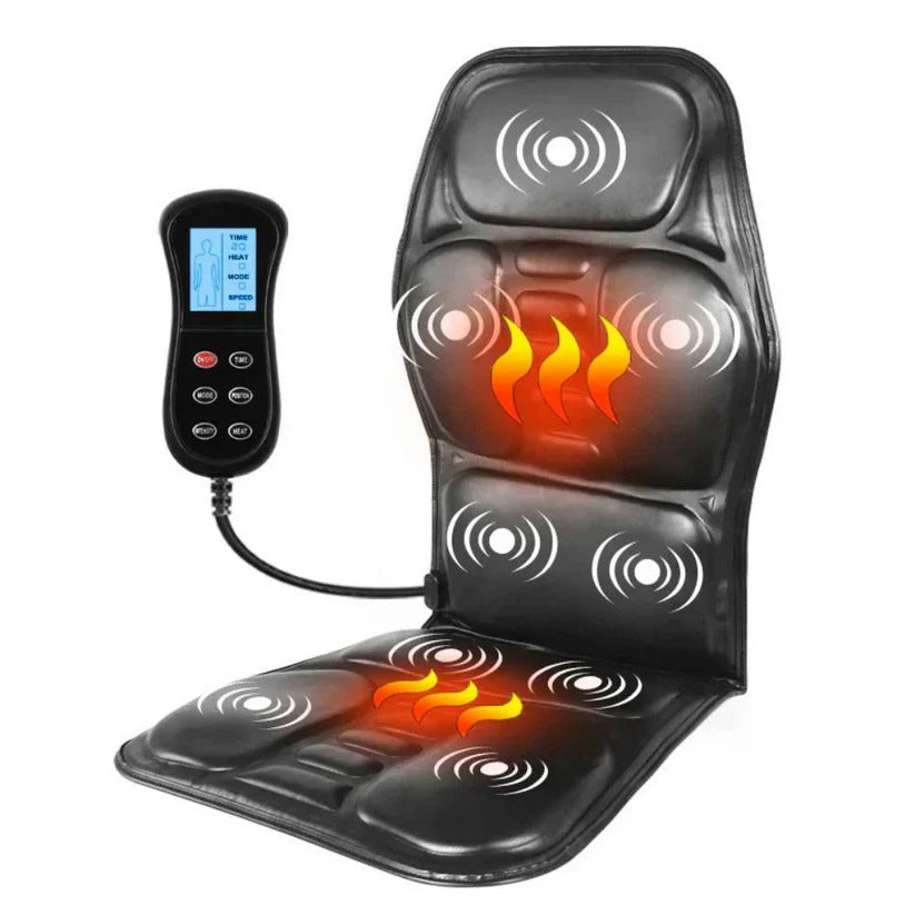 Vibrating Massage Seat Cushion with Heat & Remote Control - Ultimate Back, Neck & Hip Relief