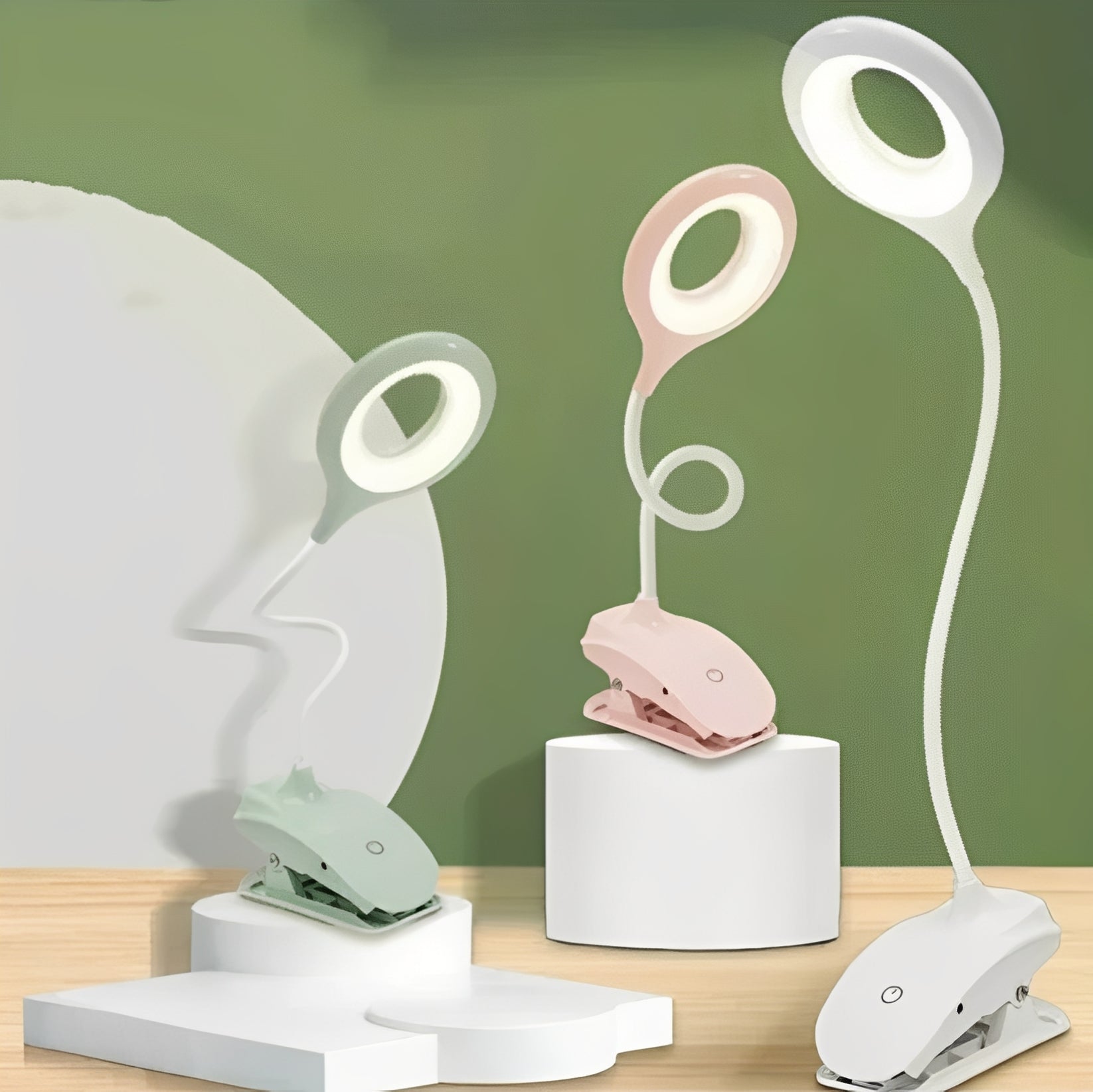 Dimmable USB Rechargeable Clip-On Gooseneck LED Reading Light for Desk Use - Flexible Arm, Perfect for Books & Laptops