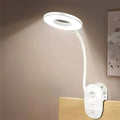 Dimmable USB Rechargeable Clip-On Gooseneck LED Reading Light for Desk Use - Flexible Arm, Perfect for Books & Laptops