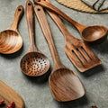 Premium Natural Acacia Hardwood Cooking Utensil Set – Eco-Friendly Kitchen Tools for Cooking & Baking