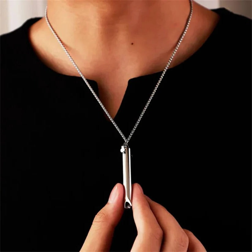 Portable Metal Breathing Trainer Pendant - Guided Breathing Aid for Stress Relief & Relaxation