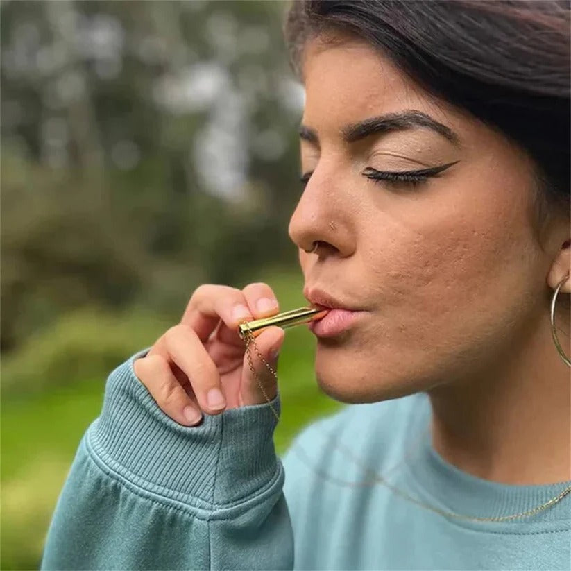 Portable Metal Breathing Trainer Pendant - Guided Breathing Aid for Stress Relief & Relaxation