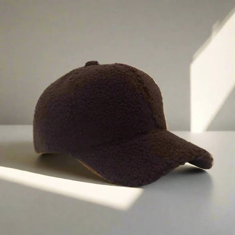Cozy Teddy Fabric Adjustable Hat for Fall & Winter Casual Style