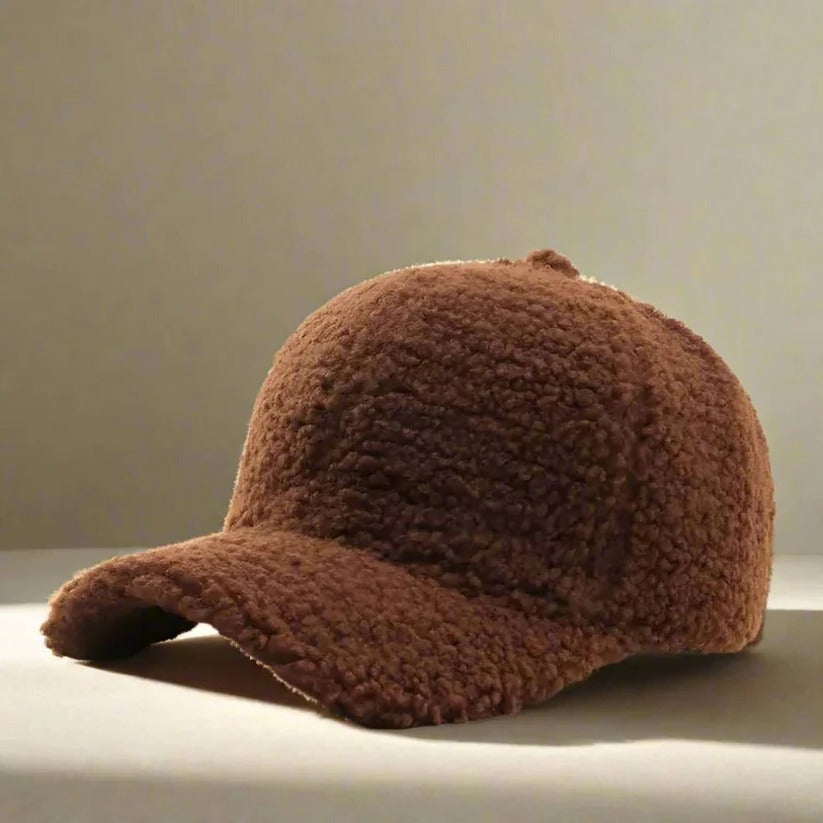 Cozy Teddy Fabric Adjustable Hat for Fall & Winter Casual Style