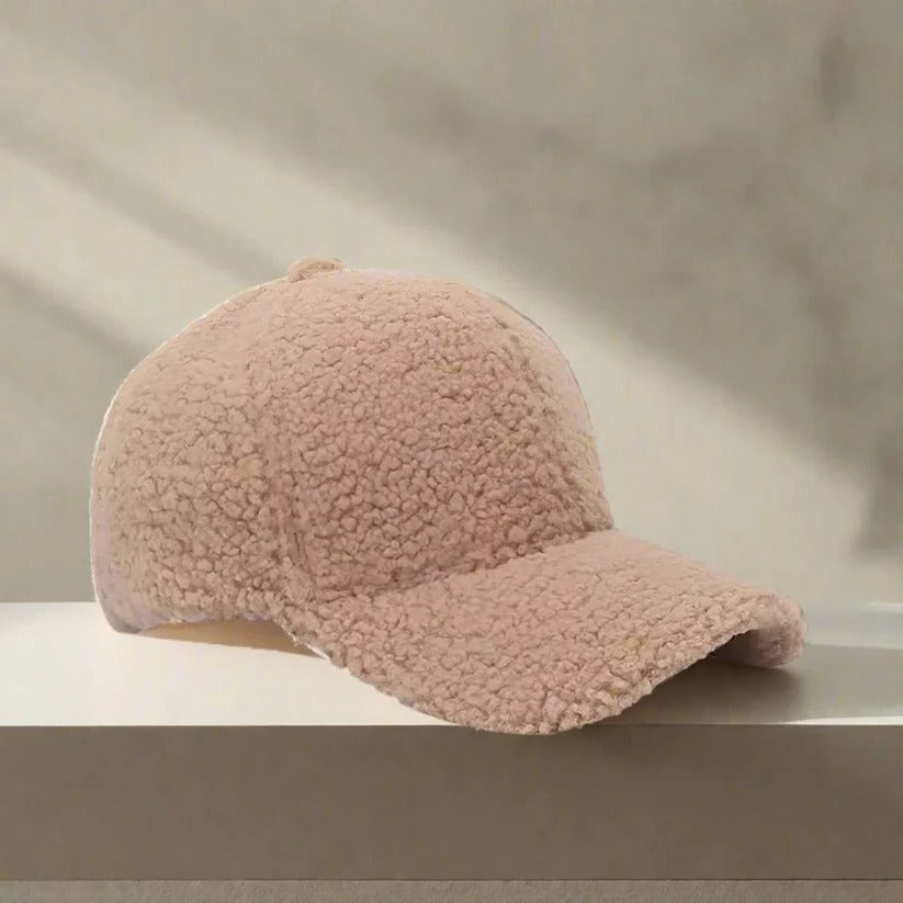 Cozy Teddy Fabric Adjustable Hat for Fall & Winter Casual Style