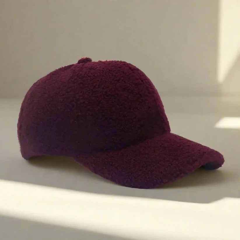 Cozy Teddy Fabric Adjustable Hat for Fall & Winter Casual Style