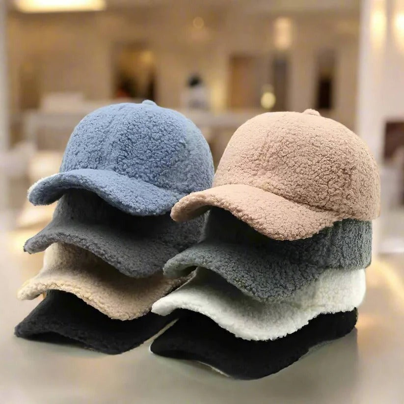 Cozy Teddy Fabric Adjustable Hat for Fall & Winter Casual Style