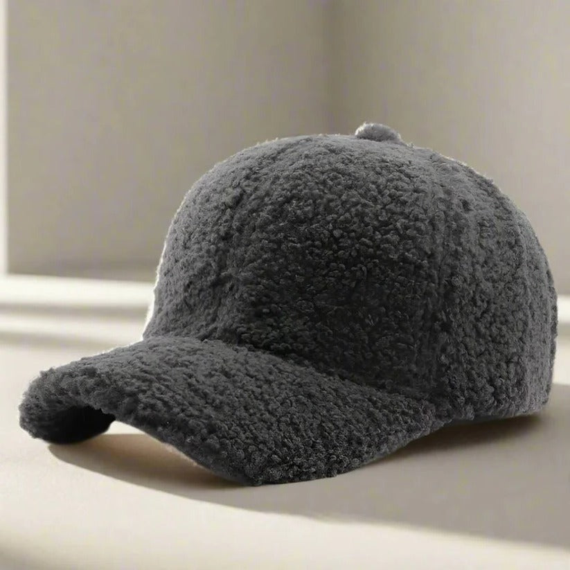 Cozy Teddy Fabric Adjustable Hat for Fall & Winter Casual Style