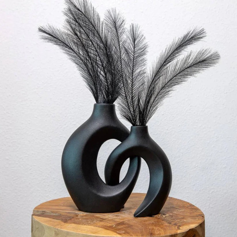 Handcrafted Woven Ceramic Vase for Fresh & Dried Floral Arrangements - Elegant Home Decor Accent