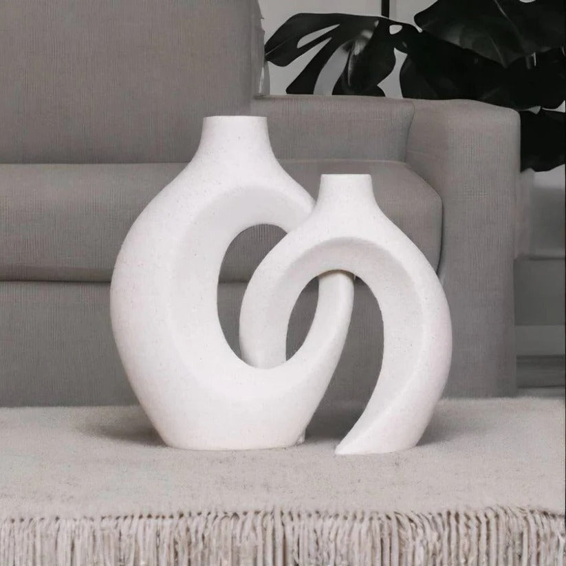 Handcrafted Woven Ceramic Vase for Fresh & Dried Floral Arrangements - Elegant Home Decor Accent