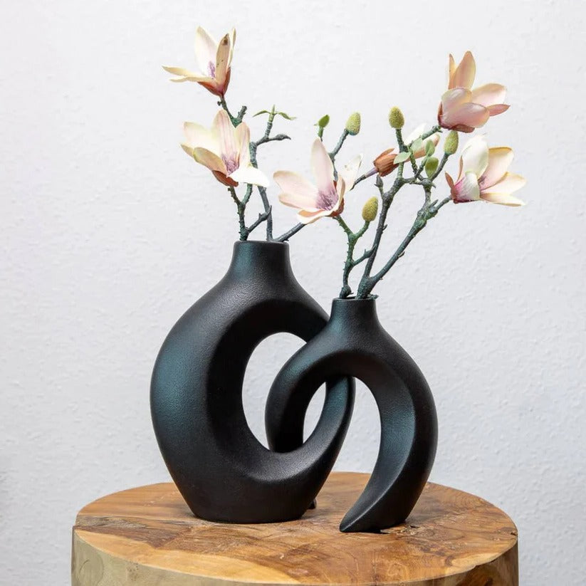 Handcrafted Woven Ceramic Vase for Fresh & Dried Floral Arrangements - Elegant Home Decor Accent