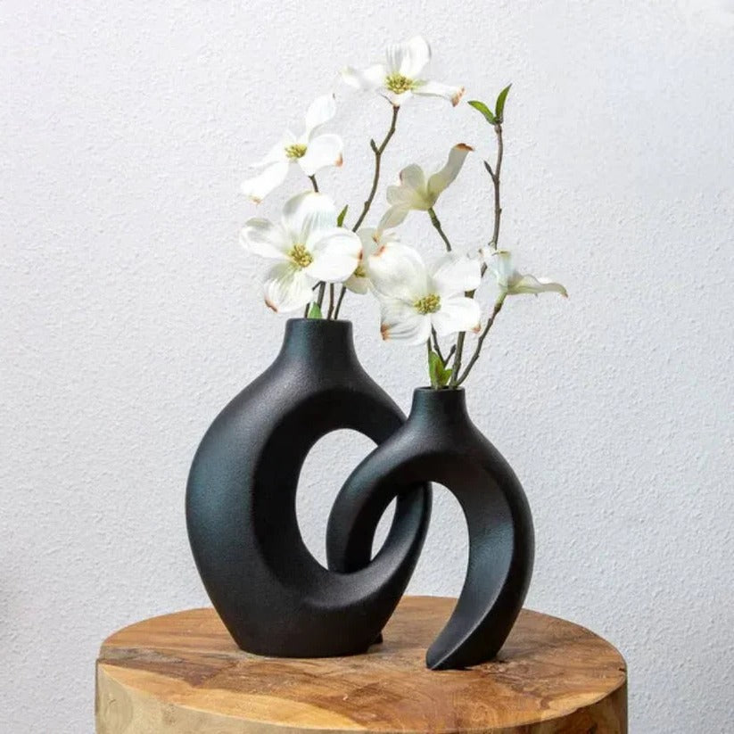 Handcrafted Woven Ceramic Vase for Fresh & Dried Floral Arrangements - Elegant Home Decor Accent
