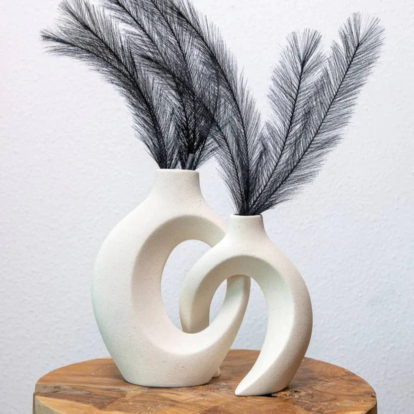 Handcrafted Woven Ceramic Vase for Fresh & Dried Floral Arrangements - Elegant Home Decor Accent