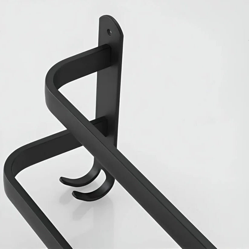 Stylish Layered Aluminum Wall-Mounted Towel Rack - Space-Saving Bathroom Storage Solution