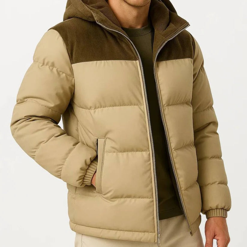 Men's Lightweight Hooded Puffer Jacket - Warm & Stylish Cold Weather Outerwear