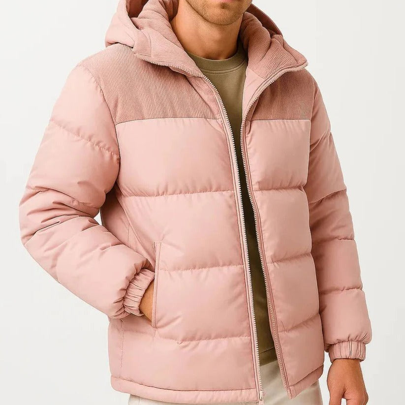 Men's Lightweight Hooded Puffer Jacket - Warm & Stylish Cold Weather Outerwear