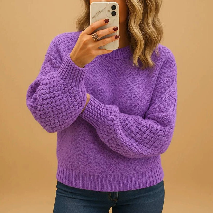 Women's Cozy Knit Sweater - Relaxed Fit for Autumn & Winter Comfort