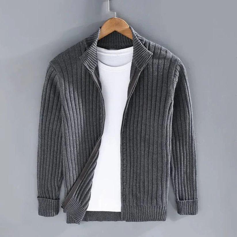 Men's Zip-Up Knitted Cardigan Sweater - Cozy & Stylish Knitwear for Casual & Formal Wear