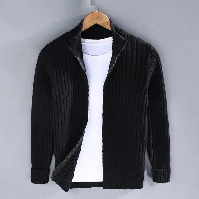 Men's Zip-Up Knitted Cardigan Sweater - Cozy & Stylish Knitwear for Casual & Formal Wear