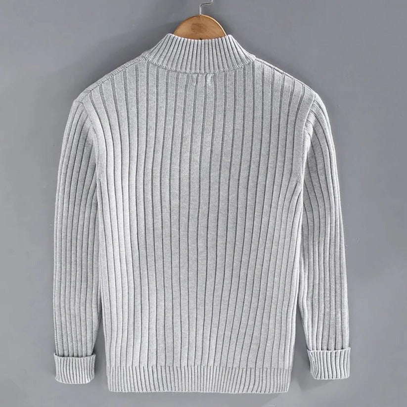 Men's Zip-Up Knitted Cardigan Sweater - Cozy & Stylish Knitwear for Casual & Formal Wear