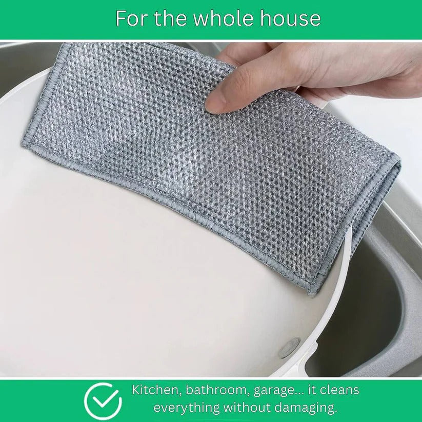 Premium Stainless Steel Reusable Cleaning Cloths - Scratch-Free Surface Scrubbing & Streak-Free Shine