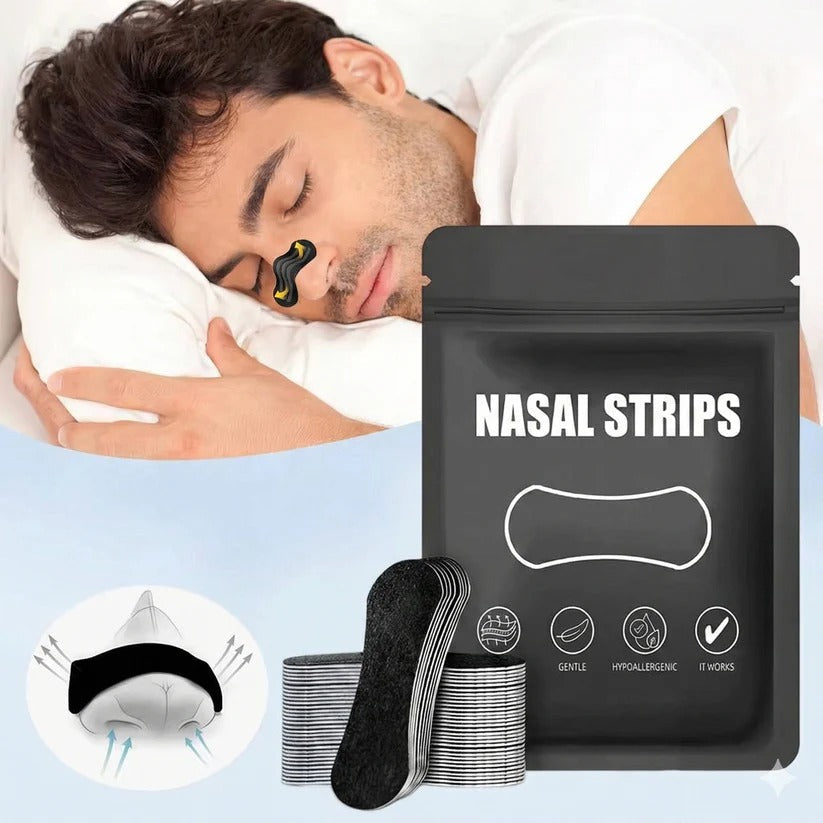 Triple Layer Nasal Strips for Enhanced Nighttime Breathing Support - Comfortable, Effective Sleep Aid
