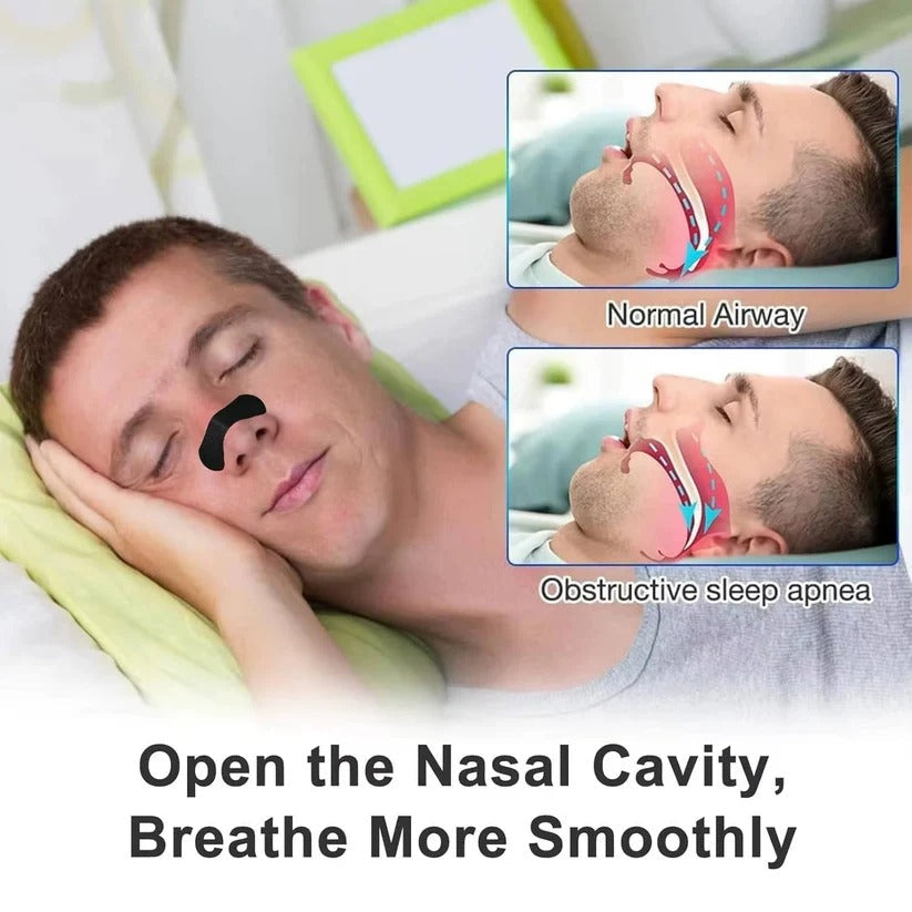Triple Layer Nasal Strips for Enhanced Nighttime Breathing Support - Comfortable, Effective Sleep Aid