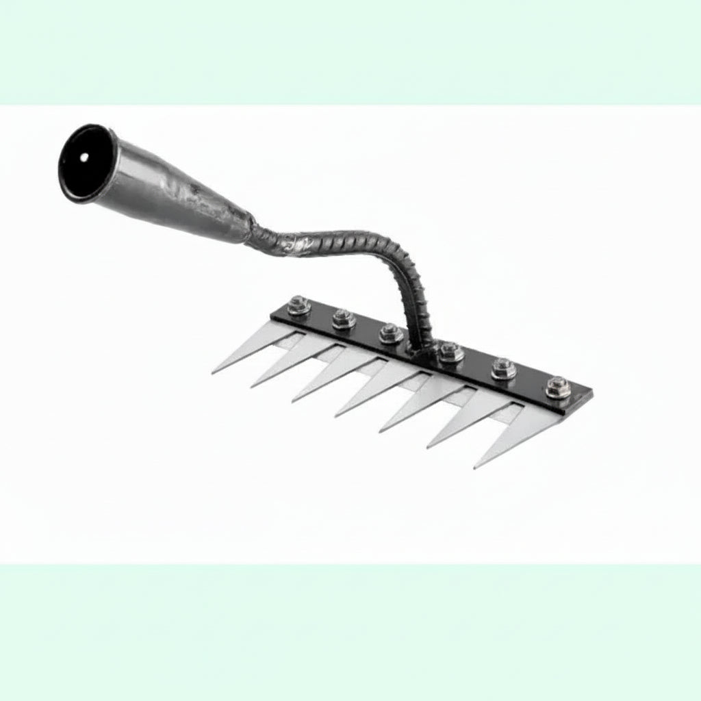 Heavy-Duty Steel Garden Rake for Efficient Weed Removal & Soil Maintenance - Durable Gardening Tool