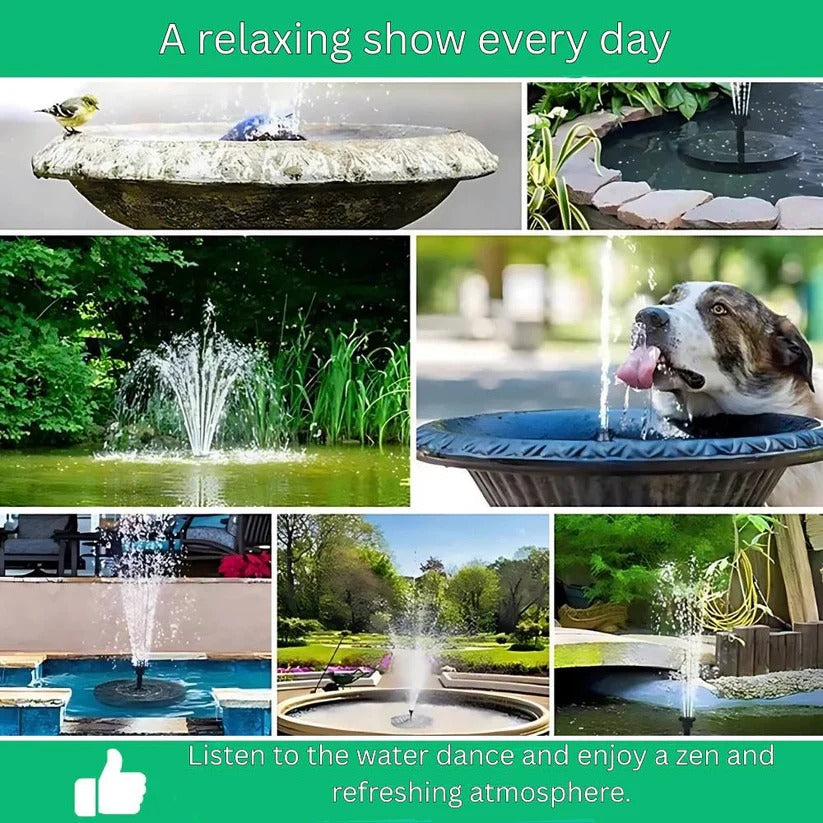 Solar Powered Mini Water Fountain - Perfect for Garden & Outdoor Decor | Eco-Friendly Water Feature