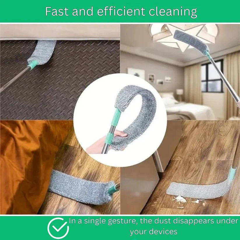 Adjustable Long Reach Flat Duster - Perfect for High Surfaces & Tight Spaces | Extendable Dusting Tool