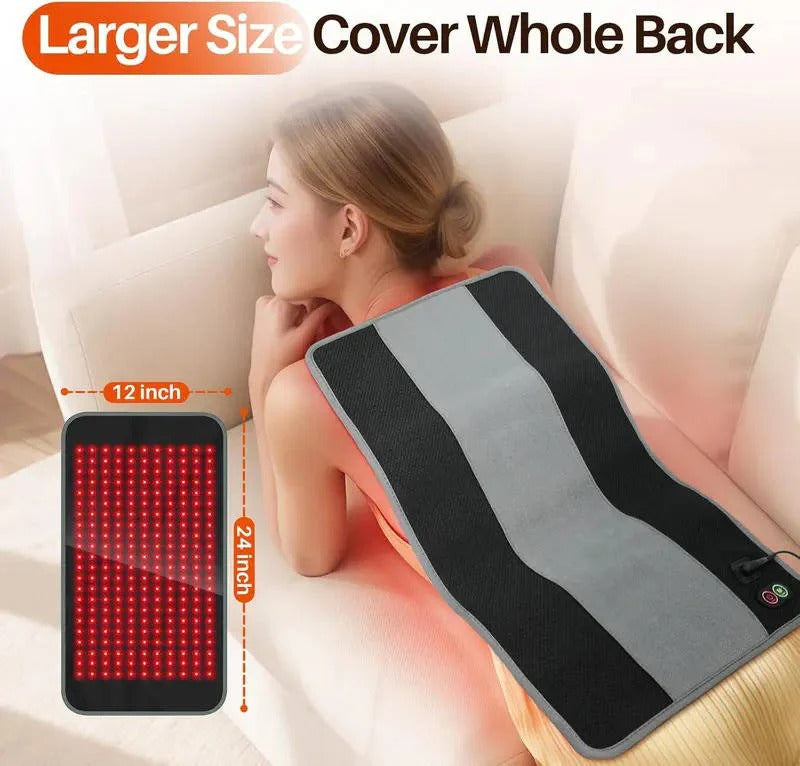 Dual Wavelength Infrared Red Light Therapy Wrap Pad - 660nm & 850nm LED for Pain Relief & Muscle Recovery