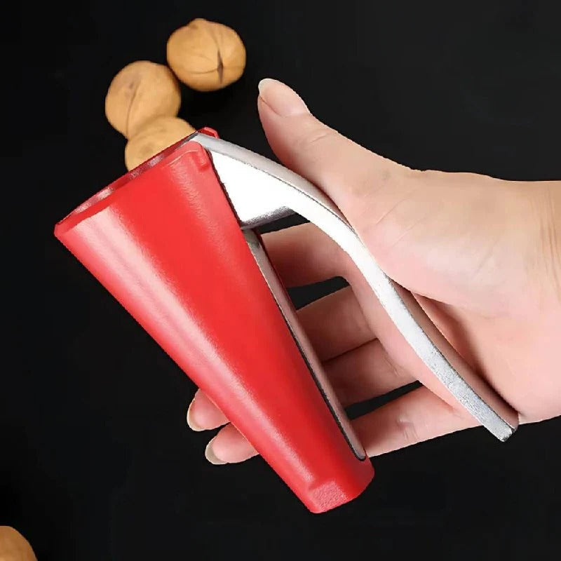 Premium Zinc Alloy Lever Nutcracker for Walnuts, Almonds & Hazelnuts - Ergonomic Easy Grip Handle