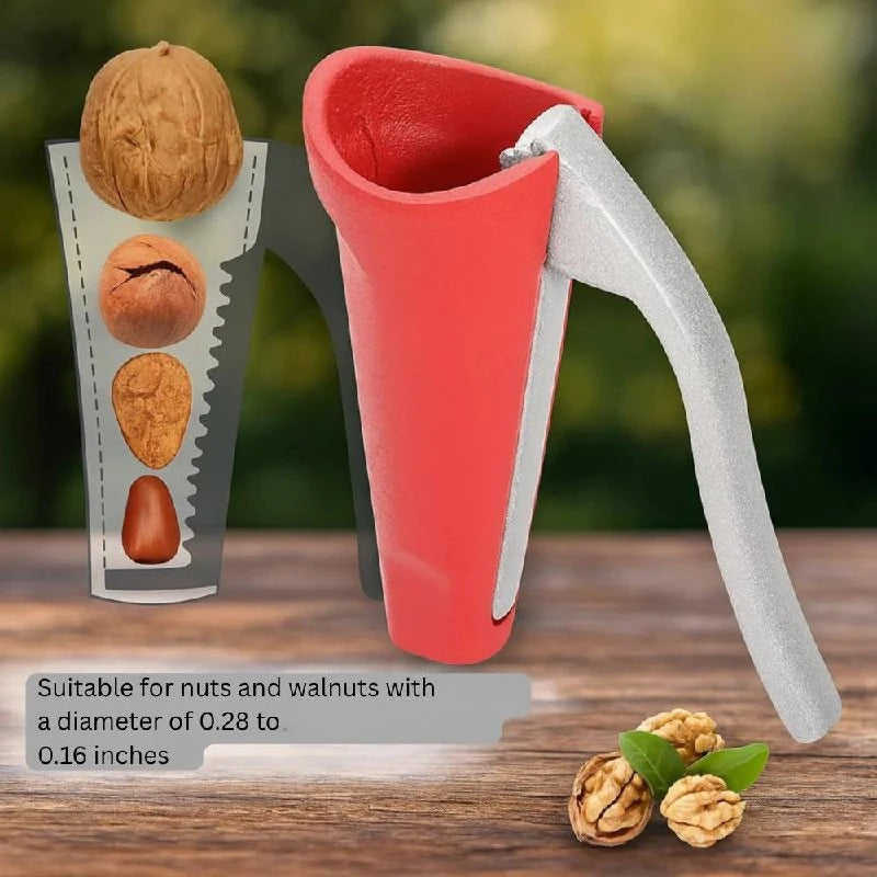 Premium Zinc Alloy Lever Nutcracker for Walnuts, Almonds & Hazelnuts - Ergonomic Easy Grip Handle